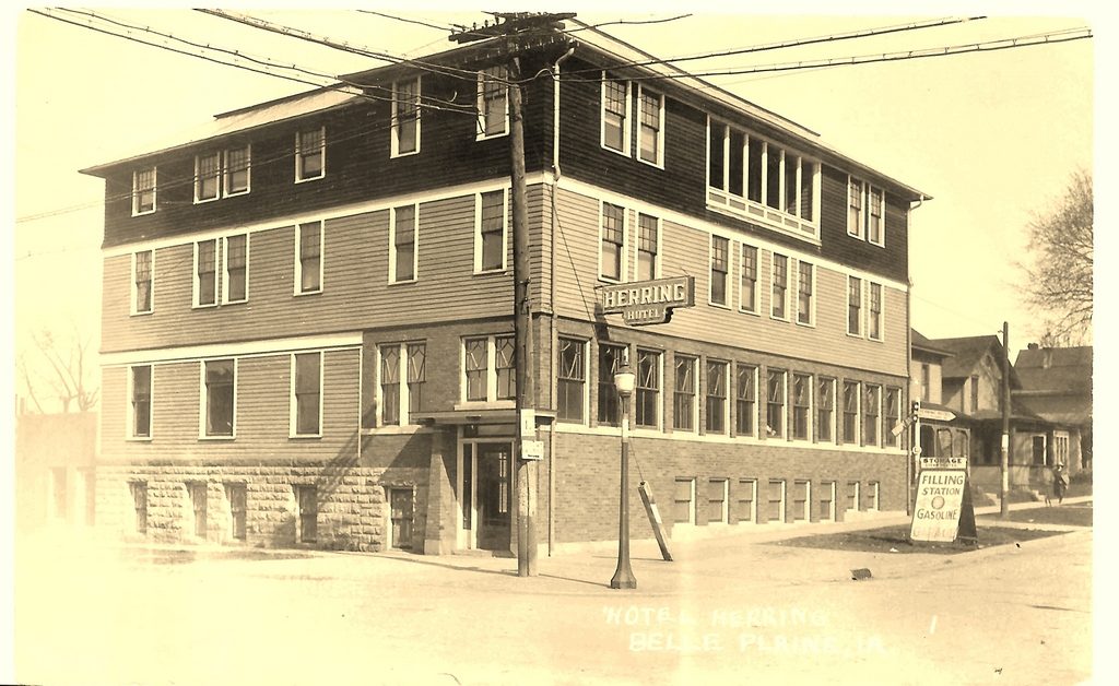 Herring Hotel in Belle Plaine, IA, circa 1922.