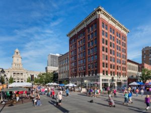 2016 Preservation at its Best, Residential: The Randolph.  Exterior view during Farmer's Market